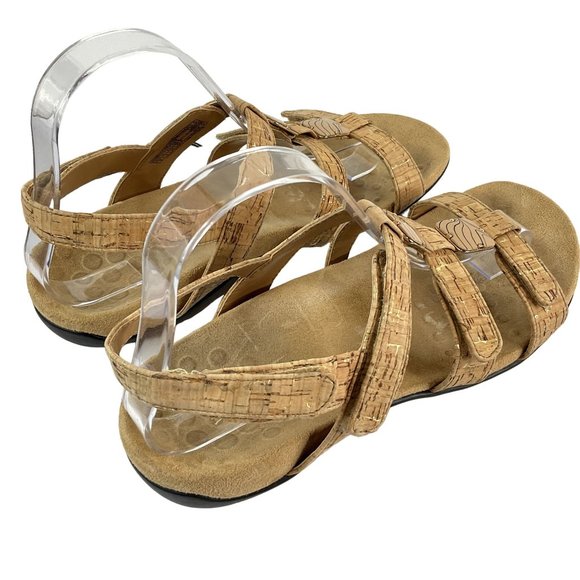 Vionic Shoes Womens Size 8 Tan Amber Gold Cork Comfort Sandal Arch Support - Picture 7 of 12